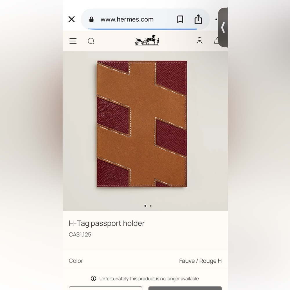 Hermes Brown and Burgundy H-Tag Passport Holder - Picture 9 of 10